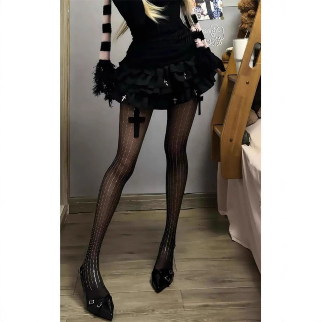 Gothic Bubble Rock mit Kreuzdetail