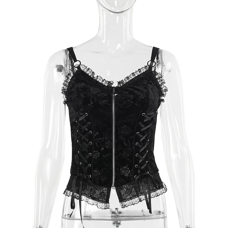 Gothic Rosen Haltertop
