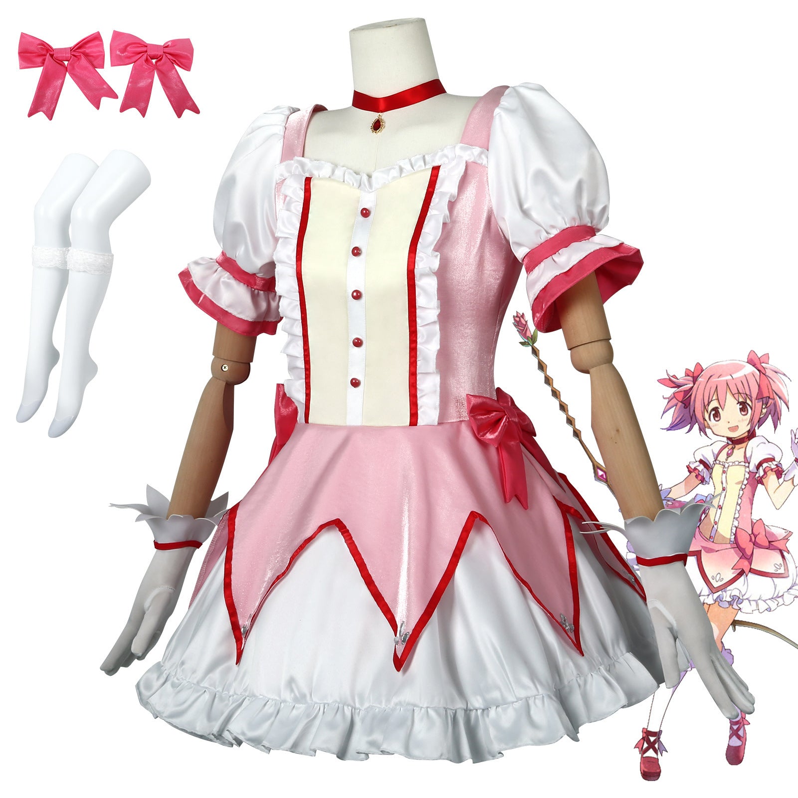 Magische Heldin Cosplay Kostüm mit Schleife