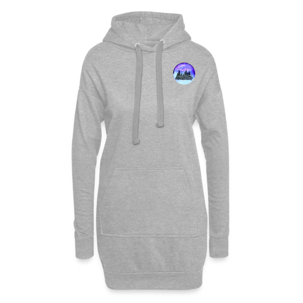 Winter in der Schule für Magie-Begabte, gemütliches Hoodie-Kleid in Premium-Qualität - heather grey