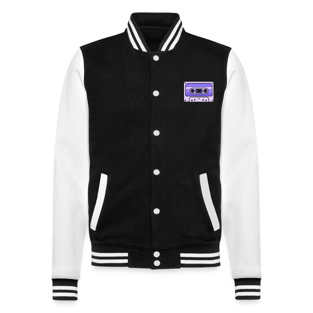 Kassettenkind-Nostalgie-Edition, weiche Collegejacke in Premium-Qualität - black/white