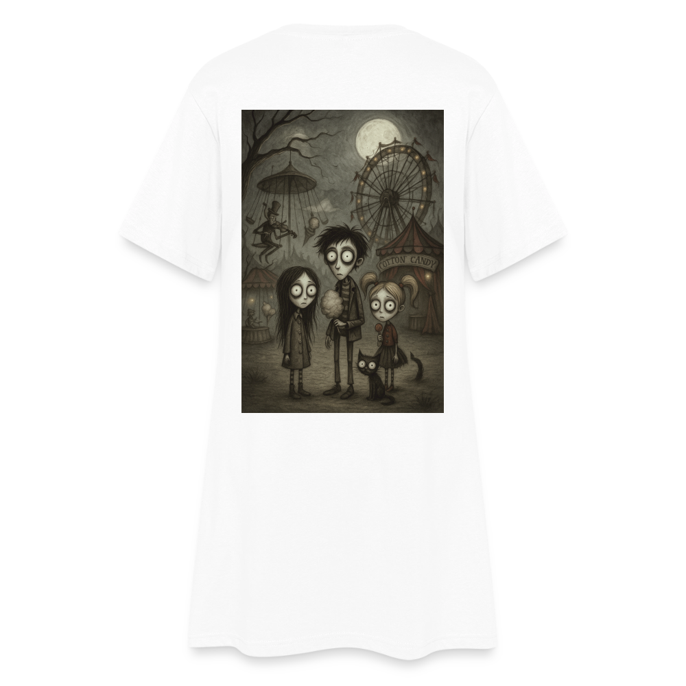 Gothic Fair inspiriert von Tim Burton, weiches Kleid aus T-Shirtstoff - white