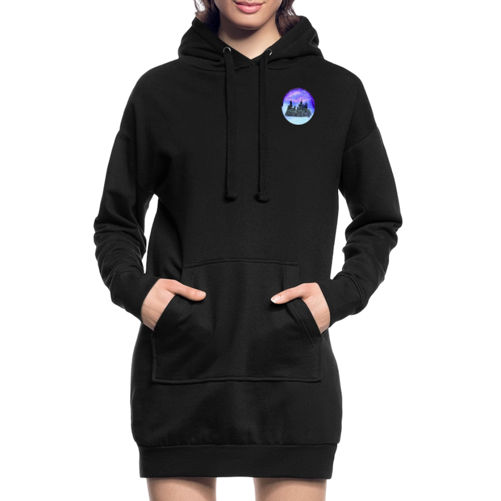 Winter in der Schule für Magie-Begabte, gemütliches Hoodie-Kleid in Premium-Qualität - black