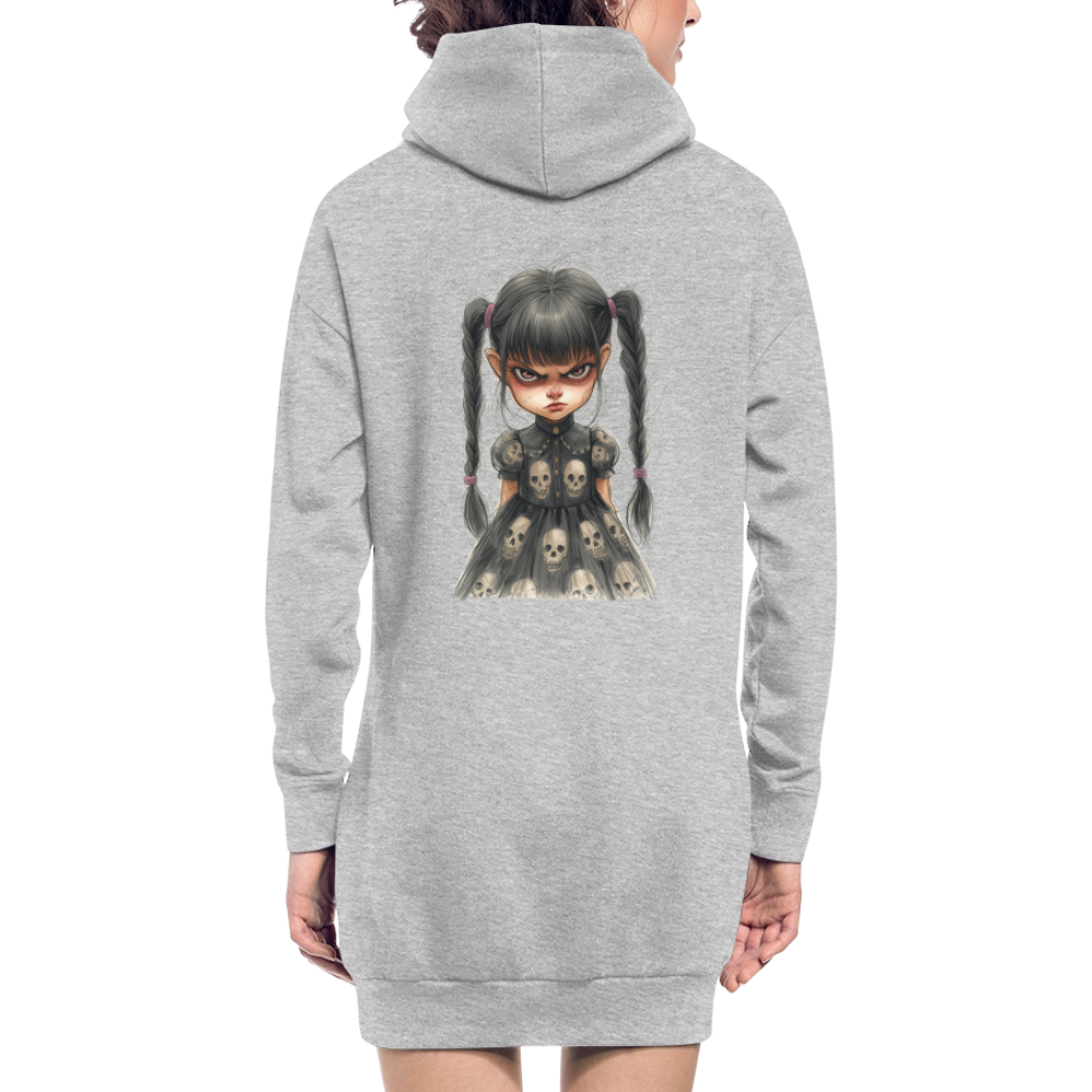 Gruseliges Gothic-Mädchen, gemütliches Hoodie-Kleid in Premium-Qualität - heather grey