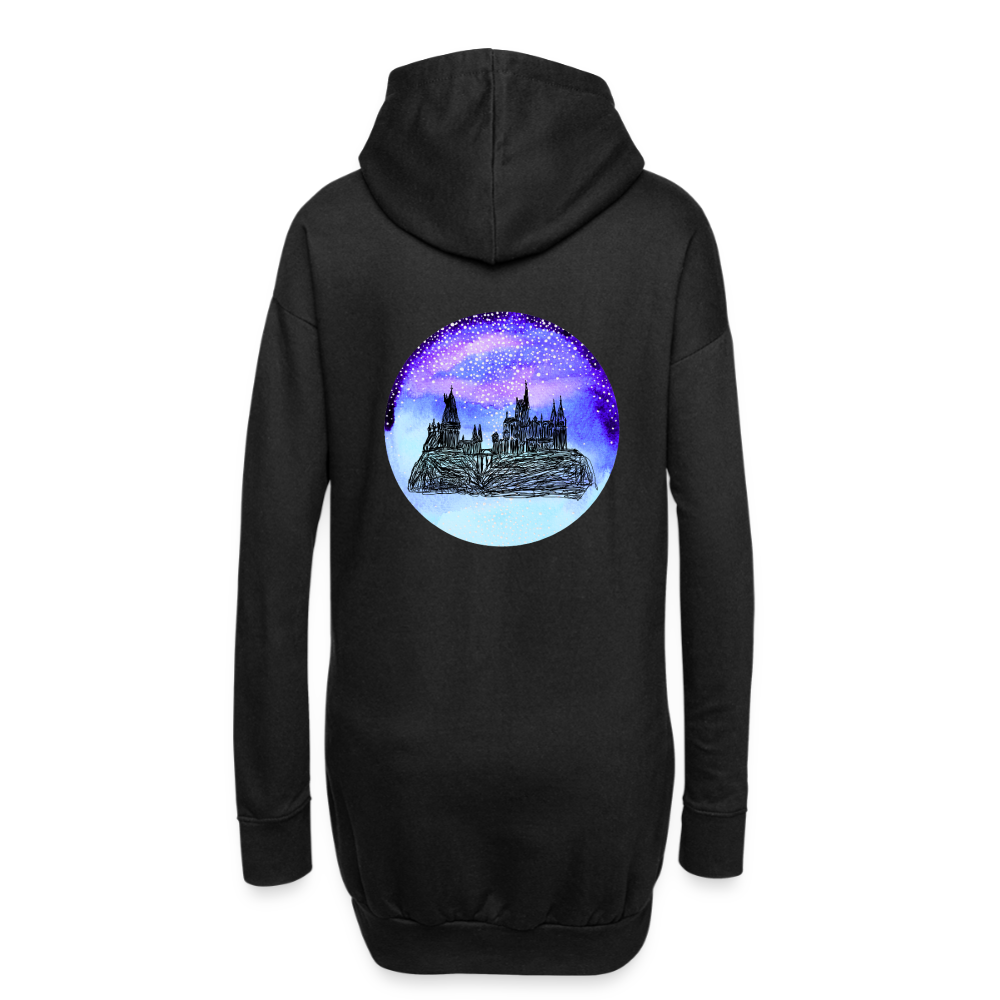Winter in der Schule für Magie-Begabte, gemütliches Hoodie-Kleid in Premium-Qualität - black