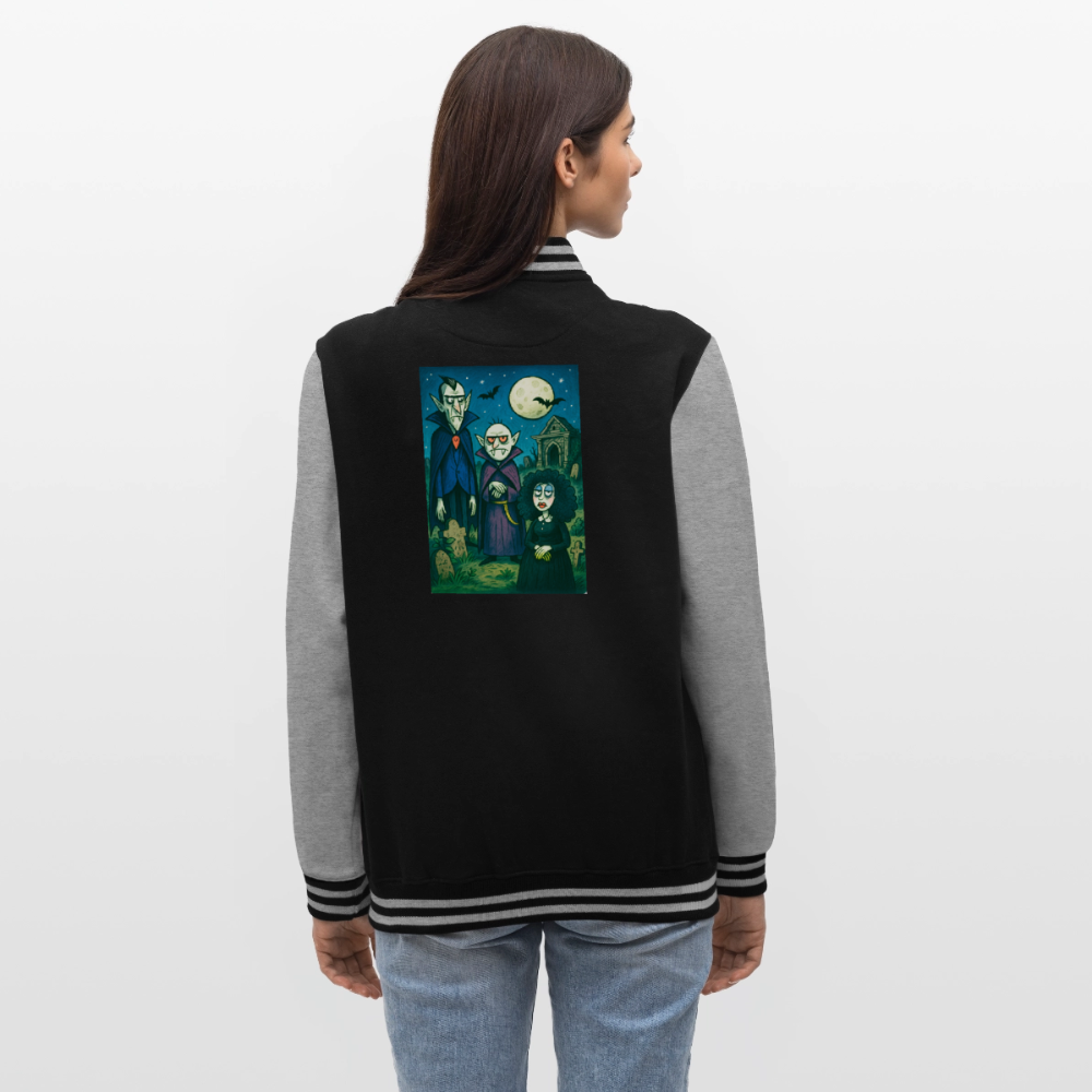 Friedhof der Vampire, weiche Collegejacke in Premium-Qualität - black/heather grey