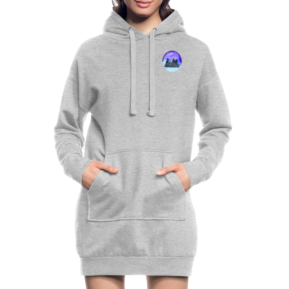 Winter in der Schule für Magie-Begabte, gemütliches Hoodie-Kleid in Premium-Qualität - heather grey