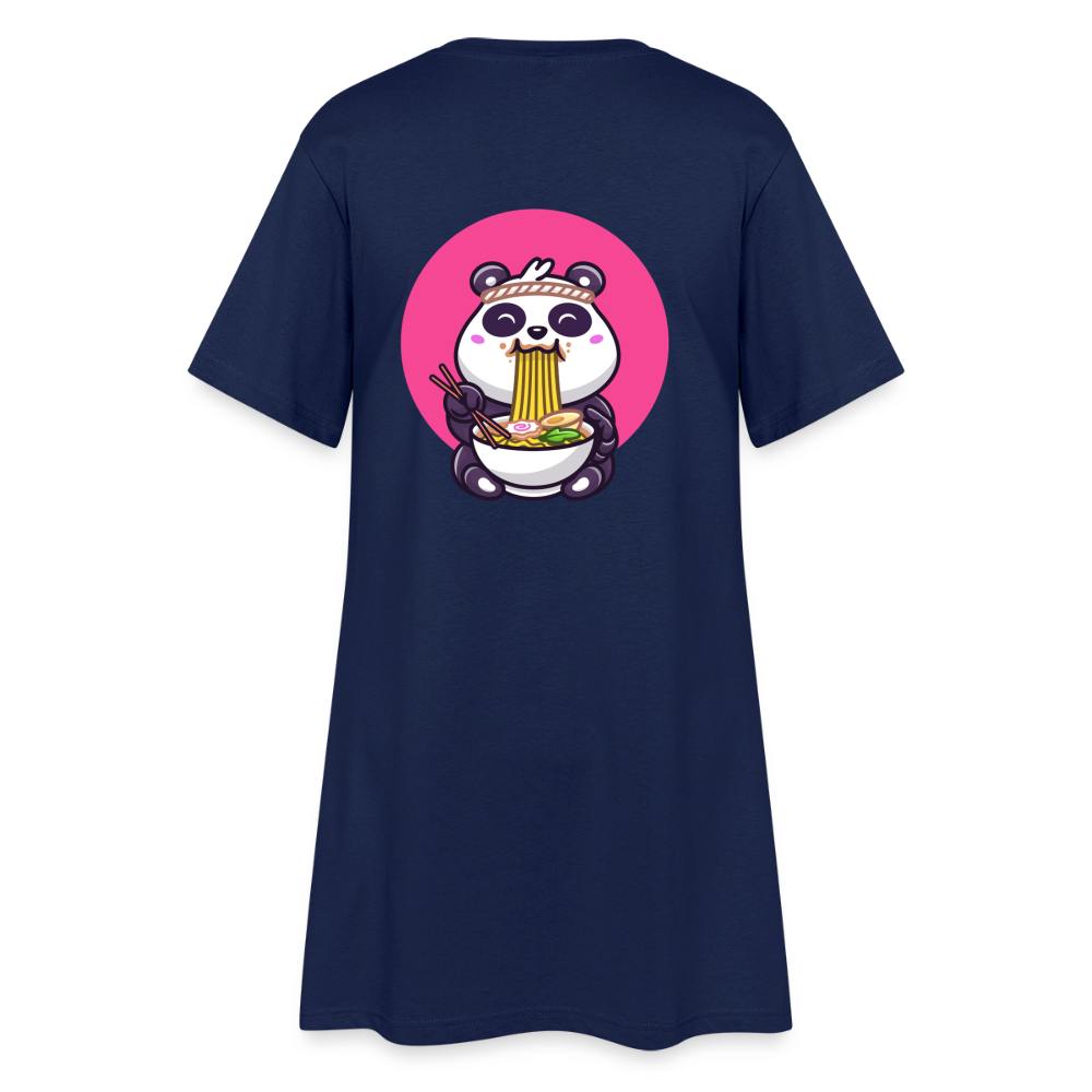 Panda Ramen, weiches Kleid aus T-Shirtstoff - light navy
