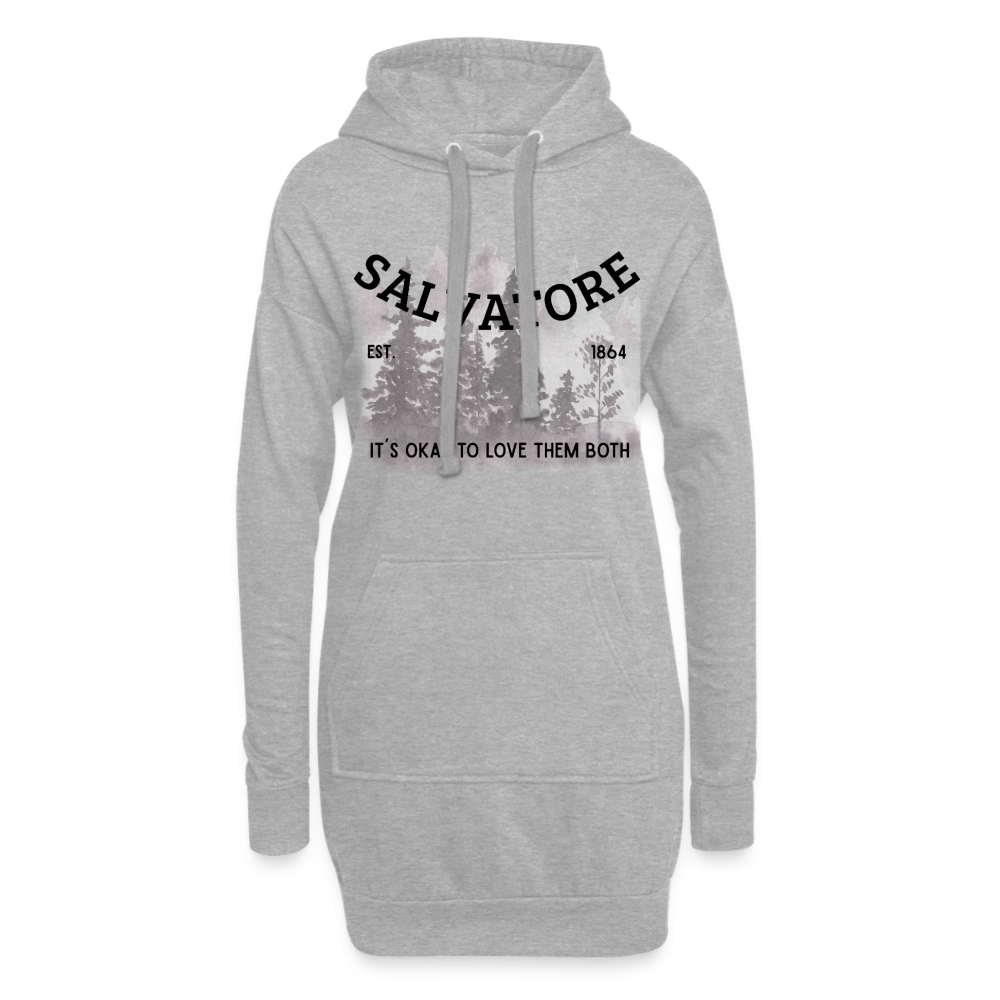 Salvatore Brothers inspiriert von Vampire Diaries, gemütliches Hoodie-Kleid in Premium-Qualität - heather grey