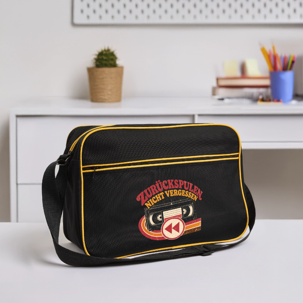 Zurückspulen nicht vergessen - Retro Bag - black/gold