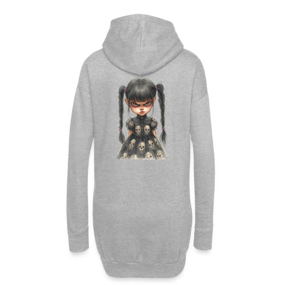 Gruseliges Gothic-Mädchen, gemütliches Hoodie-Kleid in Premium-Qualität - heather grey