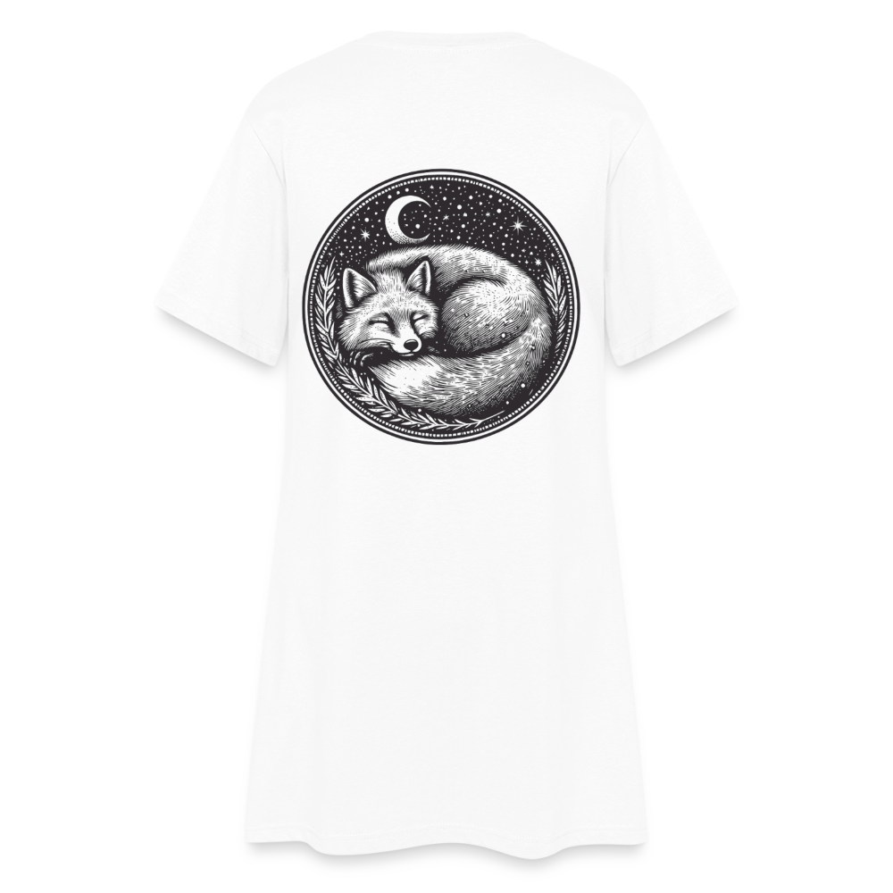 Sleeping Fox, weiches Kleid aus Baumwolljersey - white
