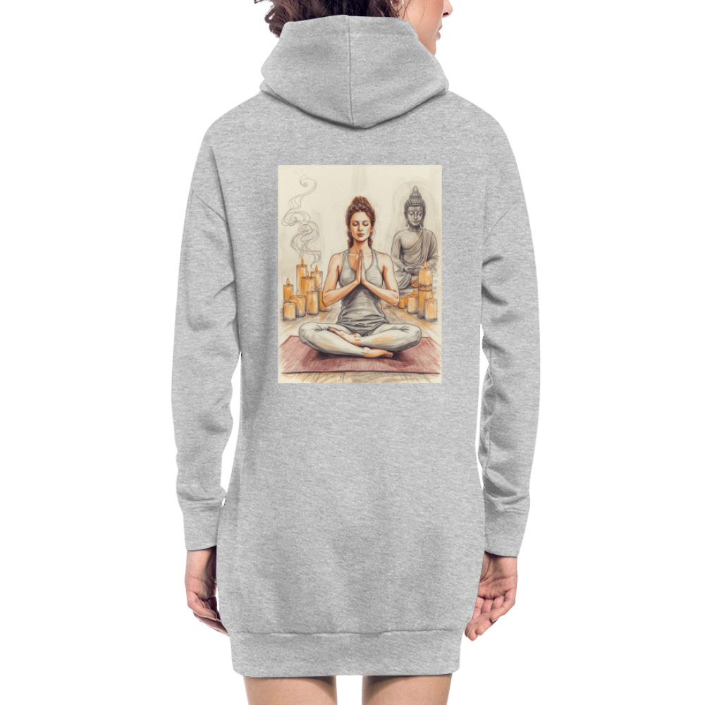 Namaste, gemütliches Hoodie-Kleid in Premium-Qualität - heather grey