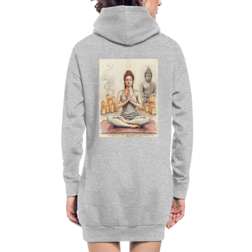 Namaste, gemütliches Hoodie-Kleid in Premium-Qualität - heather grey