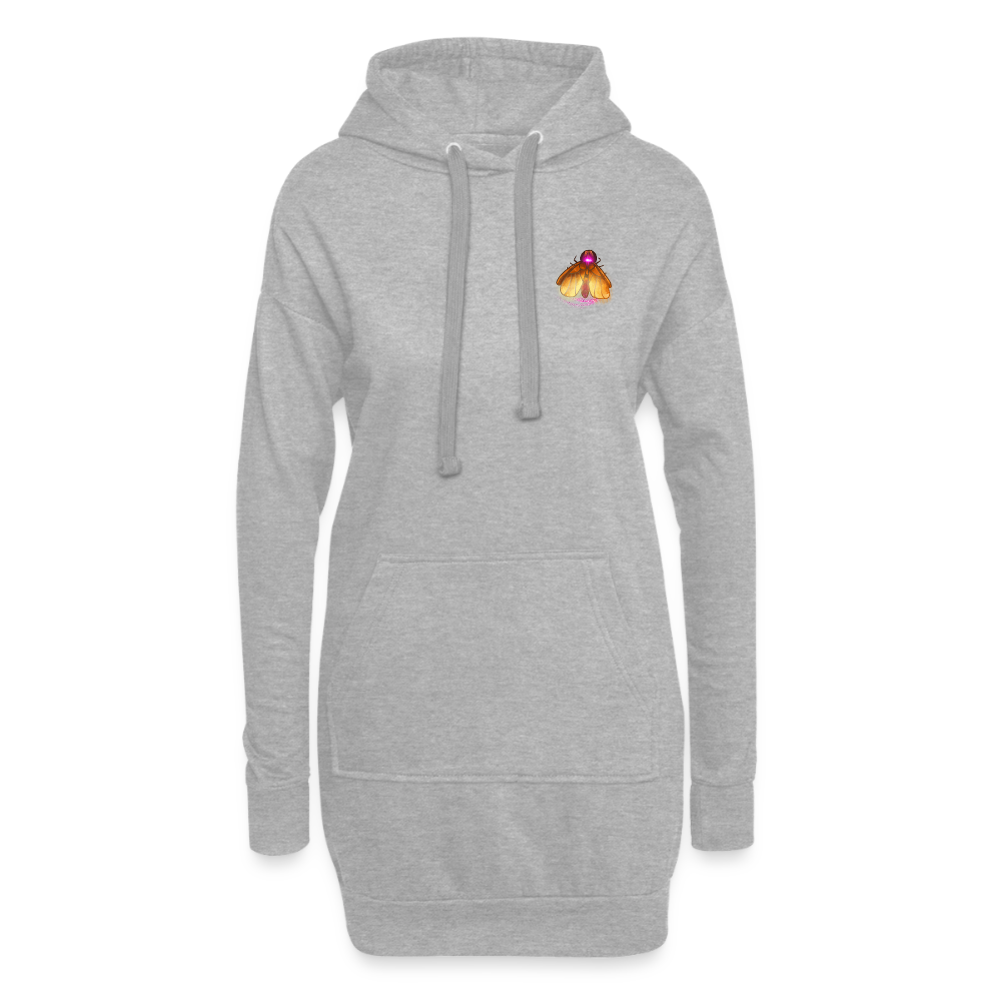 Leuchtkäfer, gemütliches Hoodie-Kleid in Premium-Qualität - heather grey
