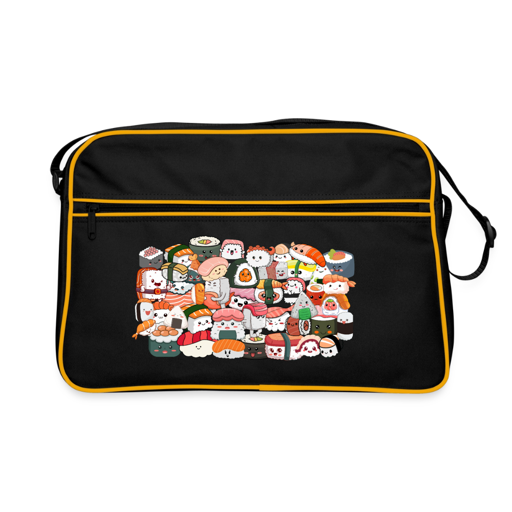 Cute Sushi Retro-Bag, Umängetäsche - black/gold