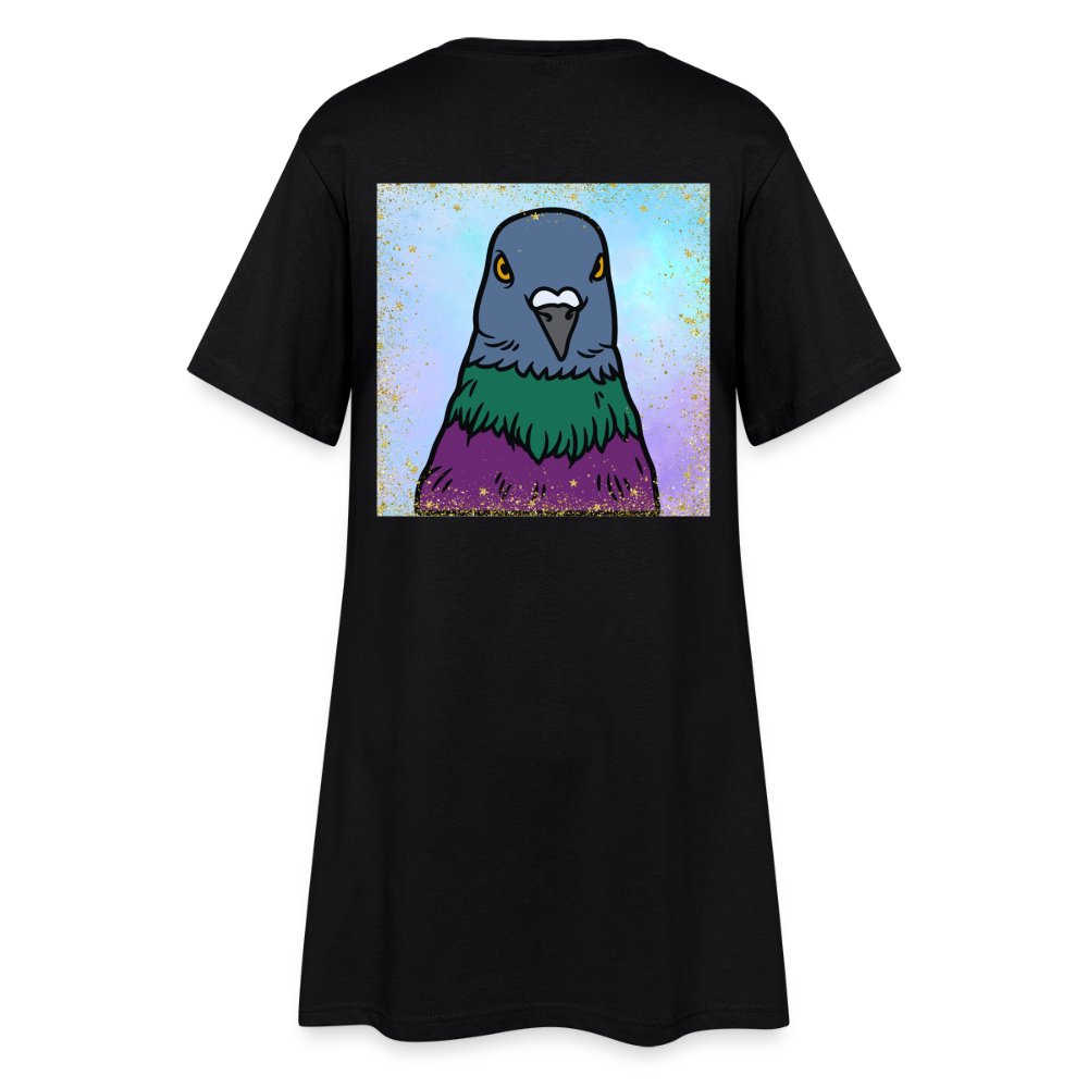 Tierische Taubenliebe, weiches Kleid aus T-Shirtstoff - black