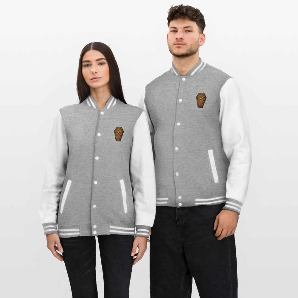 Friedhof der Vampire, weiche Collegejacke in Premium-Qualität - heather grey/white