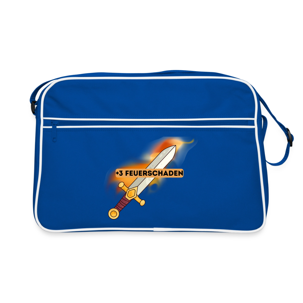 +3 Feuerschaden, RPG, Retro-Bag, Umhängetasche - blue/white