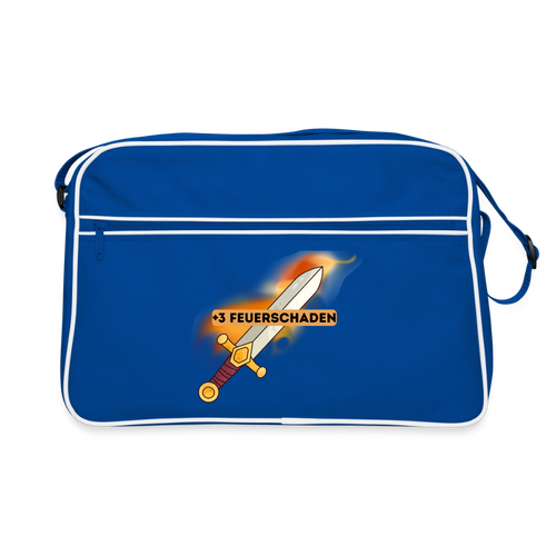 +3 Feuerschaden, RPG, Retro-Bag, Umhängetasche - blue/white