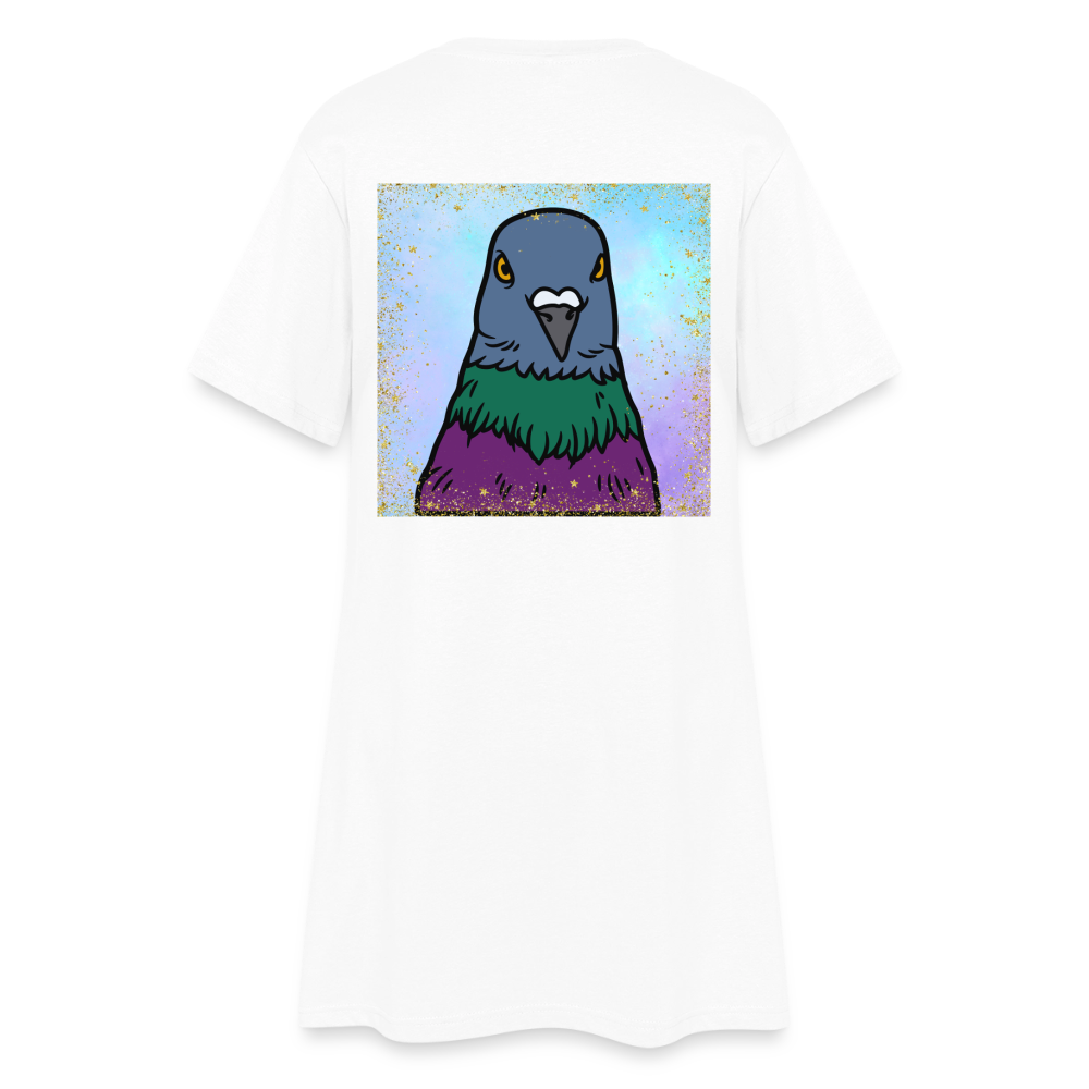 Tierische Taubenliebe, weiches Kleid aus T-Shirtstoff - white