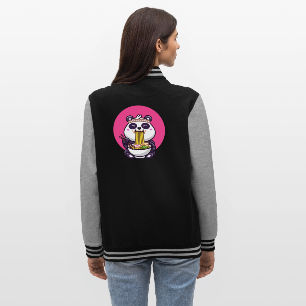 Panda Ramen, Collegejacke aus hochwertigem Baumwollmix - black/heather grey