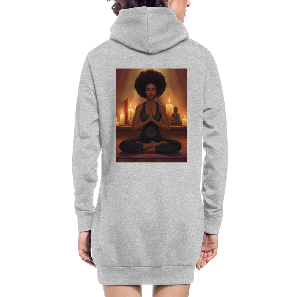 Namaste die Zweite, gemütliches Hoodie-Kleid - heather grey