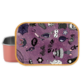 Cute Gothic,Lunchbox aus Metall mit Holzdeckel, Brotdose - light pink