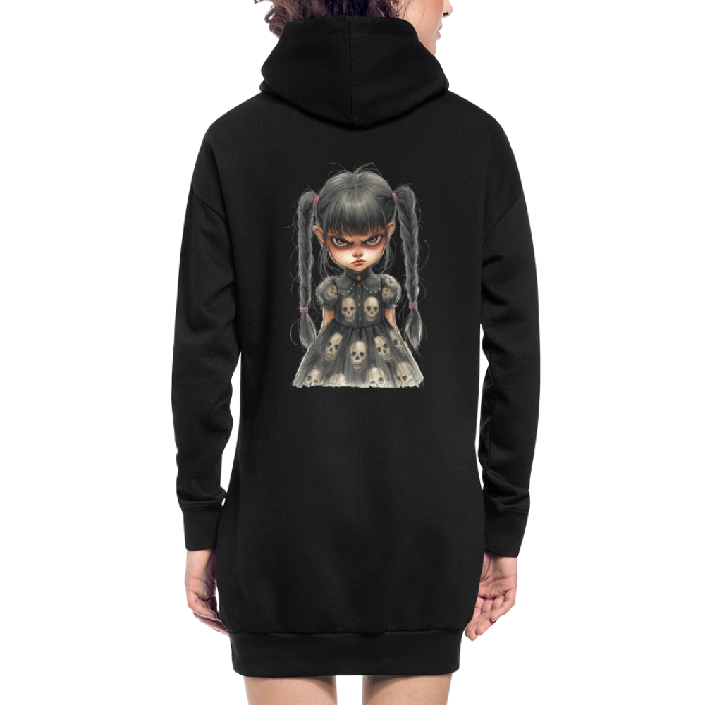 Gruseliges Gothic-Mädchen, gemütliches Hoodie-Kleid in Premium-Qualität - black