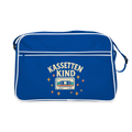 Kassettenkind, große Retro-Tasche /Umhängetasche mit längenverstellbaren Schultergurt - blue/white