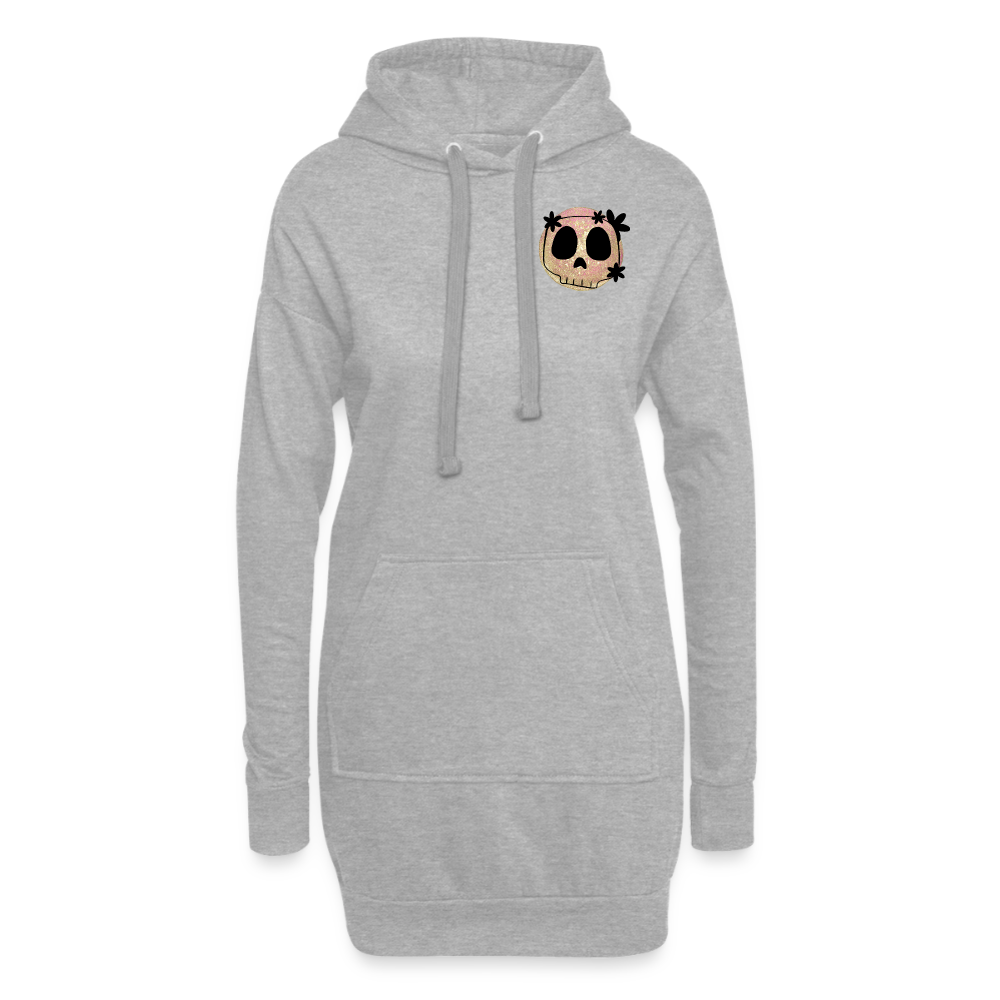 Flower Skull, gemütliches Hoodie-Kleid in Premium-Qualität - heather grey