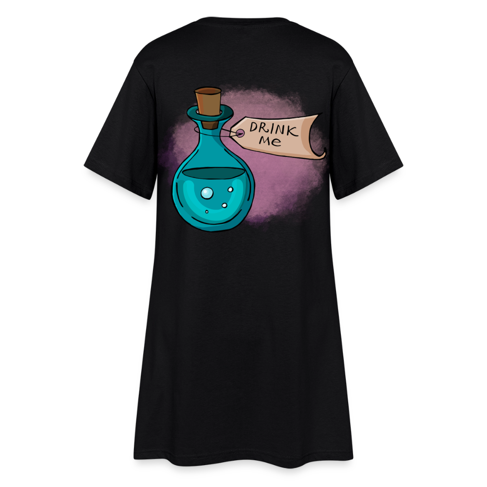 "Drink me" inspiriert von Alice im Wunderland, weiches Kleid aus T-Shirtstoff - black