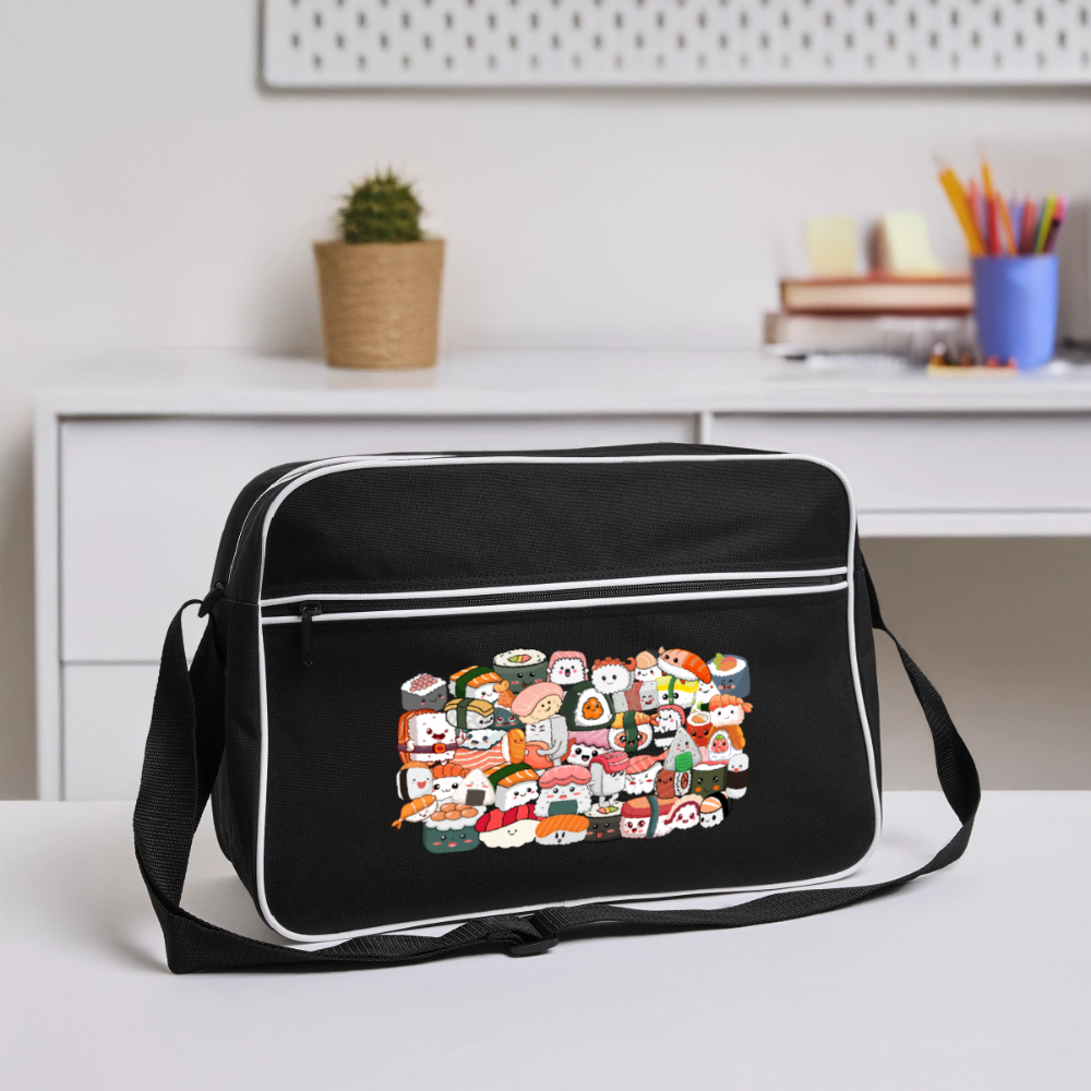 Cute Sushi Retro-Bag, Umängetäsche - black/white
