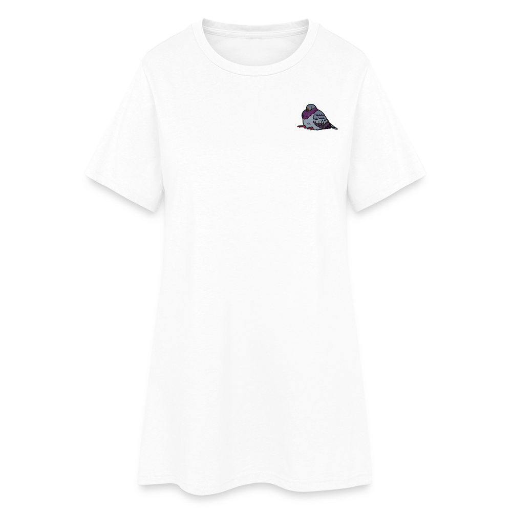 Tierische Taubenliebe, weiches Kleid aus T-Shirtstoff - white