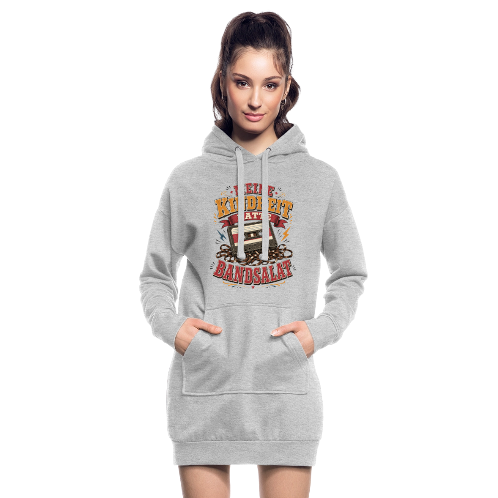 Meine Kindheit hatte Bandsalat - Hoodie Kleid - heather grey
