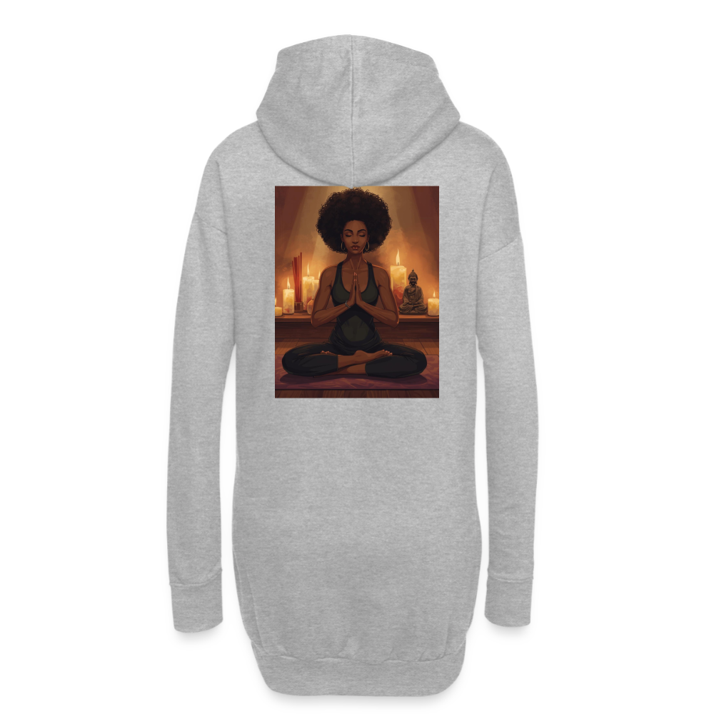Namaste die Zweite, gemütliches Hoodie-Kleid - heather grey