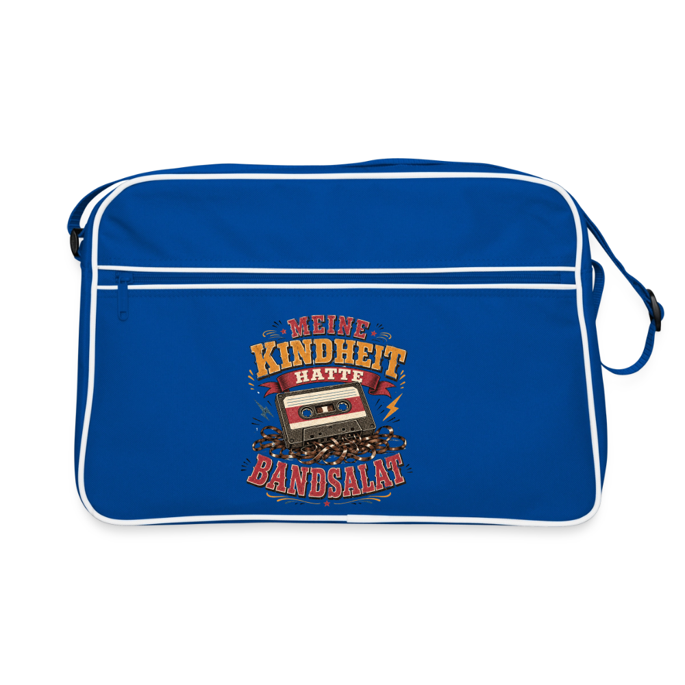 Meine Kindheit hatte Bandsalat - Retro Bag - blue/white