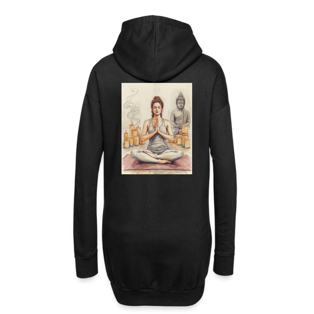 Namaste, gemütliches Hoodie-Kleid in Premium-Qualität - black