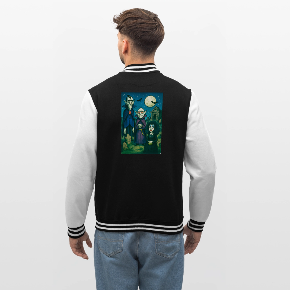 Friedhof der Vampire, weiche Collegejacke in Premium-Qualität - black/white