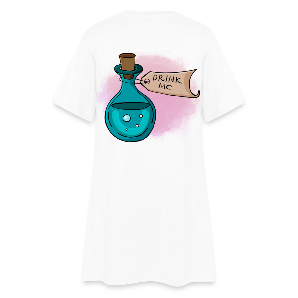 "Drink me" inspiriert von Alice im Wunderland, weiches Kleid aus T-Shirtstoff - white