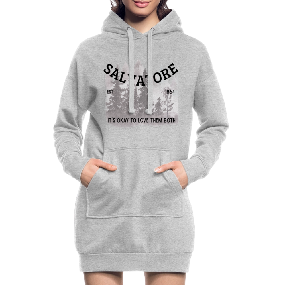Salvatore Brothers inspiriert von Vampire Diaries, gemütliches Hoodie-Kleid in Premium-Qualität - heather grey