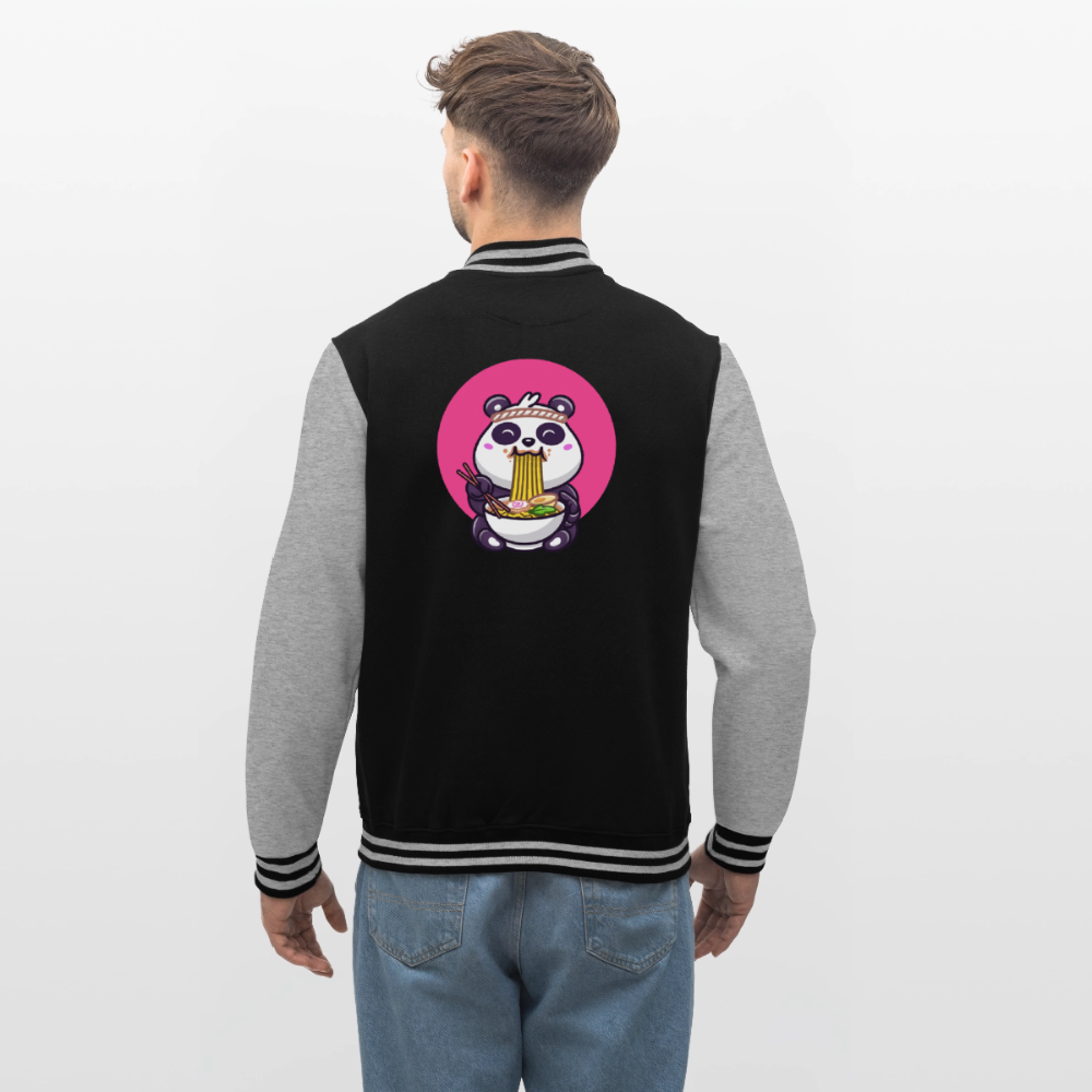 Panda Ramen, Collegejacke aus hochwertigem Baumwollmix - black/heather grey
