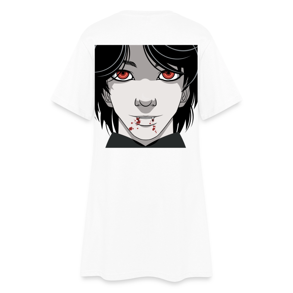 Manga Vampir, weiches Kleid aus T-Shirtstoff - white