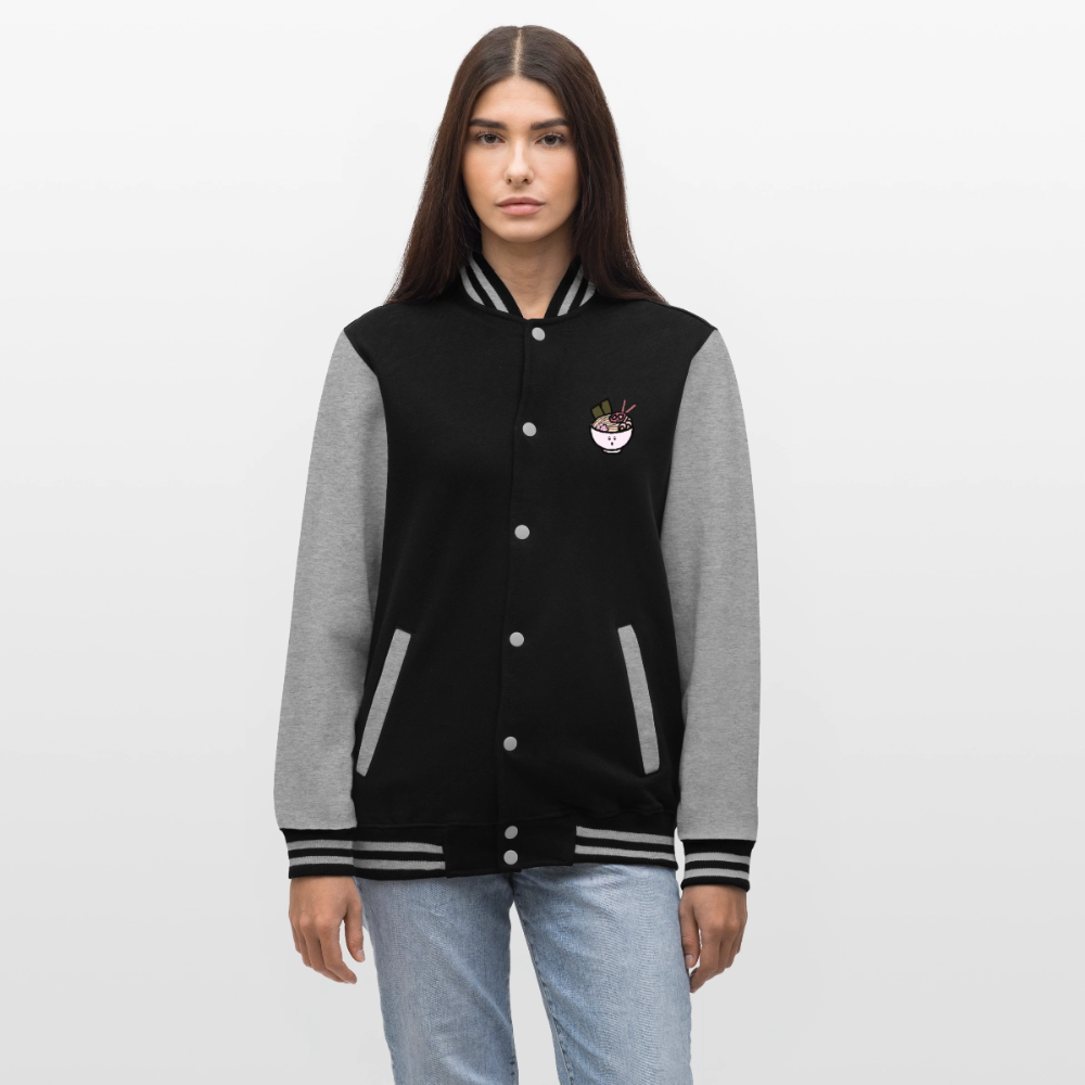 Panda Ramen, Collegejacke aus hochwertigem Baumwollmix - black/heather grey