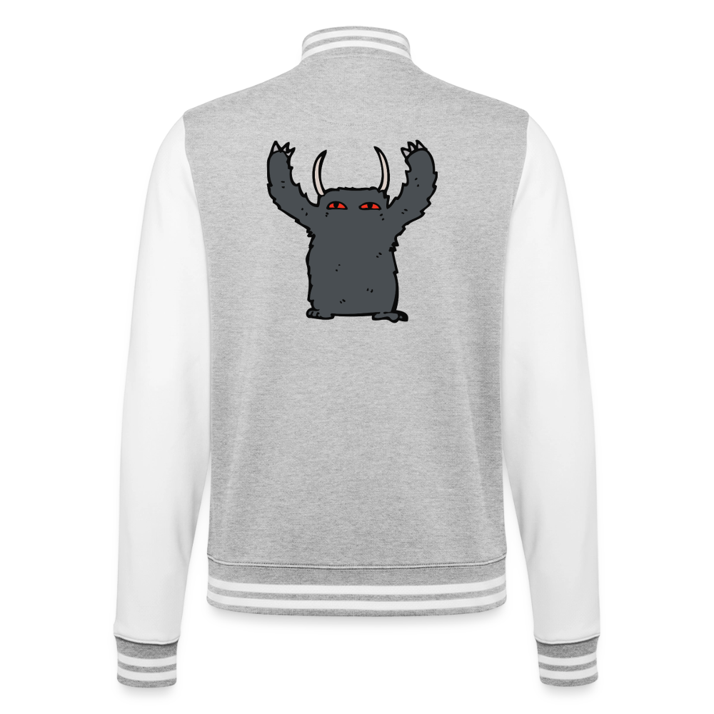 Buh! Monster,  Collegejacke aus hochwertigem Baumwollmix - heather grey/white