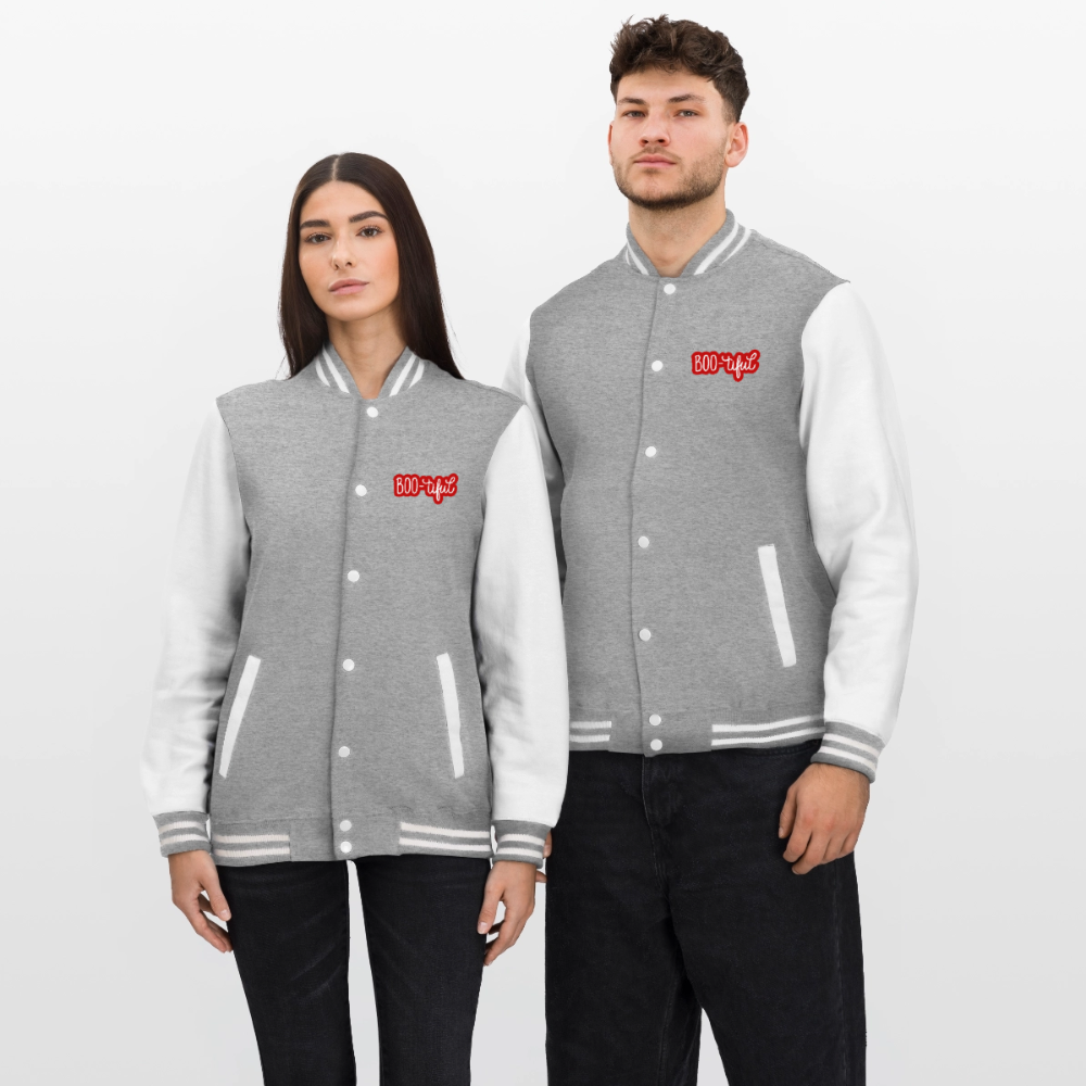Buh! Monster,  Collegejacke aus hochwertigem Baumwollmix - heather grey/white