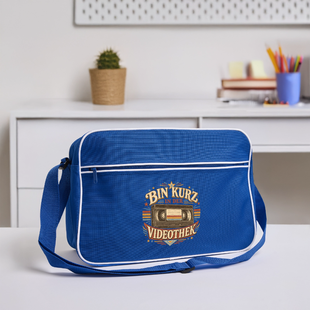 Bin kurz in der Videothek - Retro Bag - blue/white