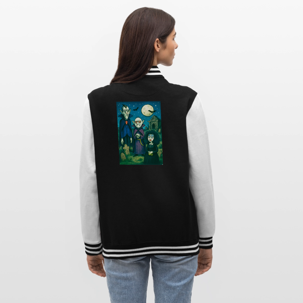 Friedhof der Vampire, weiche Collegejacke in Premium-Qualität - black/white