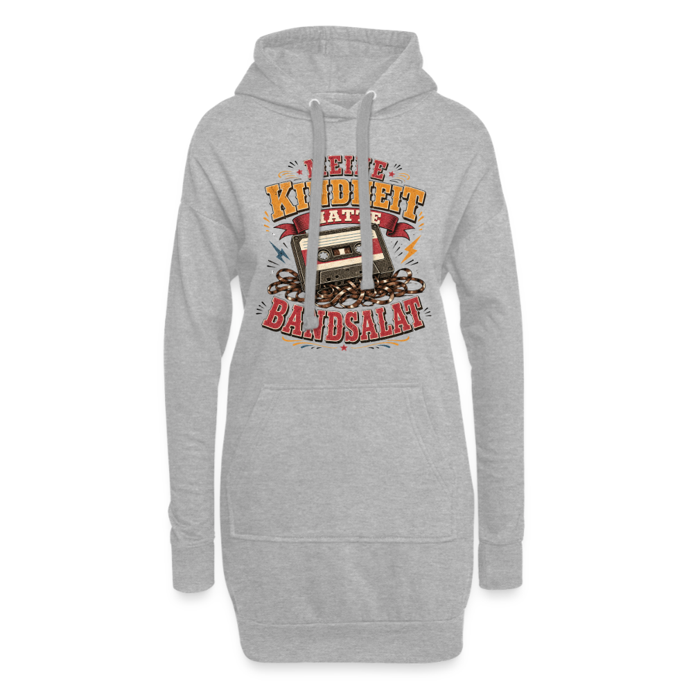 Meine Kindheit hatte Bandsalat - Hoodie Kleid - heather grey
