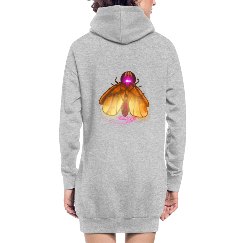 Leuchtkäfer, gemütliches Hoodie-Kleid in Premium-Qualität - heather grey